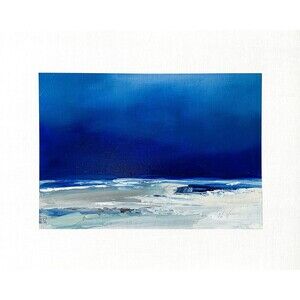 8x10 Original Oil Painting Seascape Moody Stormy Modern Contemporary Art Signed